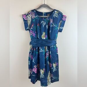 Tea Collection Caledonian Forest Sash Dress in Blue